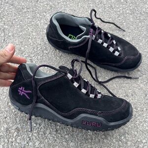 Kuru Chicane Hiking Trail Sneaker Shoe Suede Athletic Black Purple Women 8